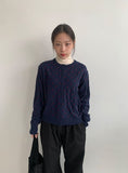 Yuhri Dot Round Knit Cardigan
