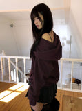 Haun Off-Shoulder Hood Sweatshirt