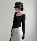 Hoodie Strap V-Neck Tee