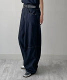 [unisex/summer yarn] Fred pin tuck wide denim pants