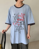 [unisex] Huben Printing Color Matching Ringer Short Sleeve T-shirt