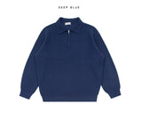 Dual zip-up collar knit