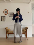 [MADE] Colte Slim Pocket Collar Cropped Corduroy Zip-Up Jacket