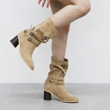 Ritina Buckle Suede Boots