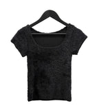 Mary Square Fur Knit Short Sleeve