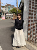 Zumi Snap Button Banding Long Skirt