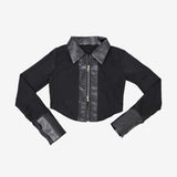 Esser leather color matching shirt