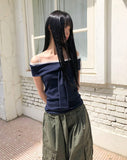 Cornell Off-shoulder Short Sleeve T-shirt