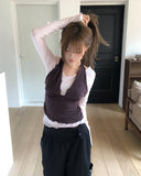 Dani Ruffle Layered Halter Long Sleeve