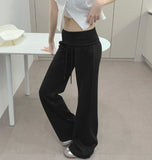 Flowy Fold Low-Rise Bootcut Banding Pants