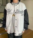 [unisex] Riom Color Matching Printed Over Varsity Jacket