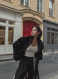 [PREMIUM/MADE] Oblique two-way fur jacket