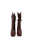shirring platform midi boots