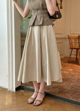 Effiang banding flare long skirt