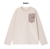GRAR FLAG Henley Neck Long Sleeve T-Shirt