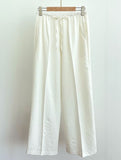 Mezelre Linen Banding Wide Slacks