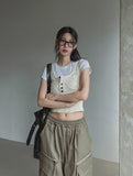 Windy Bret Button Ribbed Sleeveless