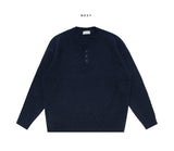 Dense Lambs Wool Henley Neck Knit