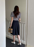 Romans Collar Color Matching Stripe Knit