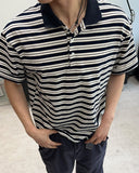 Terran Stripe Crop Collar Tee