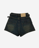 Belt Retro Patch Shorts