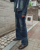 Morgan Corduroy Patch Wide Denim Pants