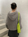 Silten Cable Hooded Wool Knit Cardigan
