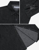 Slub black denim shirt