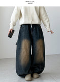 Patchwork Balloon Wide Denim