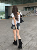 Sean V Shirring Frill Sleeveless Blouse
