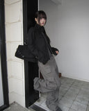Mokit Suede Belt Shoulder Bag