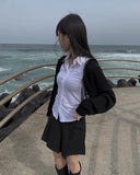 [A/M] Ringring Strap Bolero Cardigan