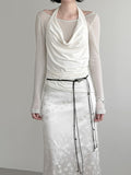 Renne See-through Boat Neck Long Sleeve Tee