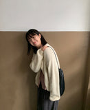 Icon Hairy Wool Round Cardigan