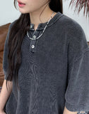 Coon Pigment Henry Neck Knit Short Sleeve