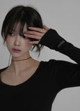 [ EEUN MADE ] V neck slim longsleeved