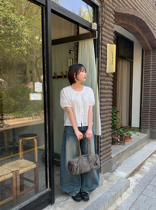 【BAON】Henville Washing Denim Balloon Wide Pants BAON (バオン) - ヘンビルウォッシュ加工デニムバルーンワイド