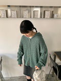Noncoro Cable Hood Knit Cardigan