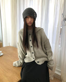 Lyle Mohair Hooded Knit Cardigan