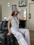 Clothi Solid Crop Short Sleeve Hoodie