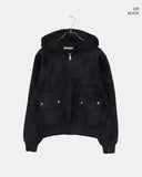 Luyou pocket knit hooded zip-up