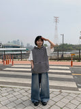 [unisex] Puts Washing Denim Wide Pants