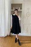 [Ribbon Brooch Set] Zenia Collar Shirred Blouse
