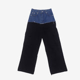 Riona Color Matching Denim Pants