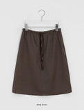 Lahin Satin Banding Layered Midi Skirt