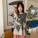 Lanlu Argyle Wool Over Knit