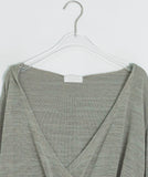 Ryoka Summer Layered V-Neck Wrap Hood Knit