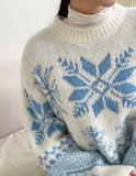 [Wool 10%] Special Round Snowflake Knit