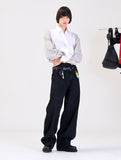 CHECK FABRIC MIX SHIRT