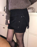 Piri Layered Eyelet Knit Ribbed Short Skirt Pants